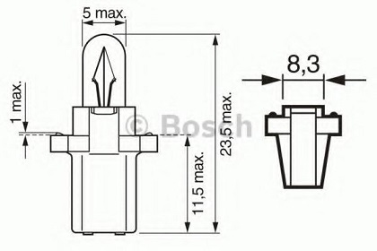 BOSCH SIJALICA 12V 2W B8.3d KUĆIŠTE