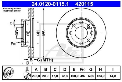 ATE DISK PREDNJI/ FORD, OPEL, CHEVROLET, DAEWOO
