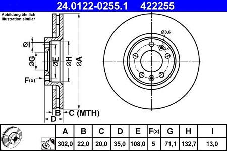 ATE DISK ZADNJI / CITROEN C6