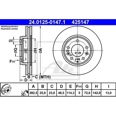 ATE DISK PREDNJI/ MAZDA