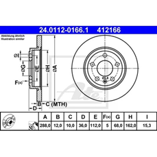 ATE DISK ZADNJI/ AUDI, SEAT