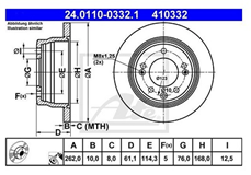 ATE DISK ZADNJI/ HYUNDAI, KIA