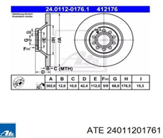 ATE DISK ZADNJI / AUDI A6