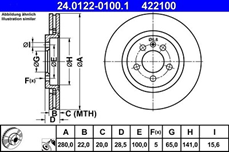 ATE DISK PREDNJI / VW, SEAT