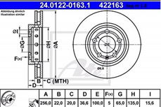 ATE DISK ZADNJI / VW, Audi, Seat, Skoda